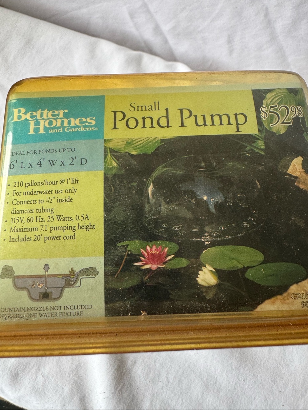 Better Homes and Gardens G210AG20 Submersible Pond Pump 210 GPH 25W 115V